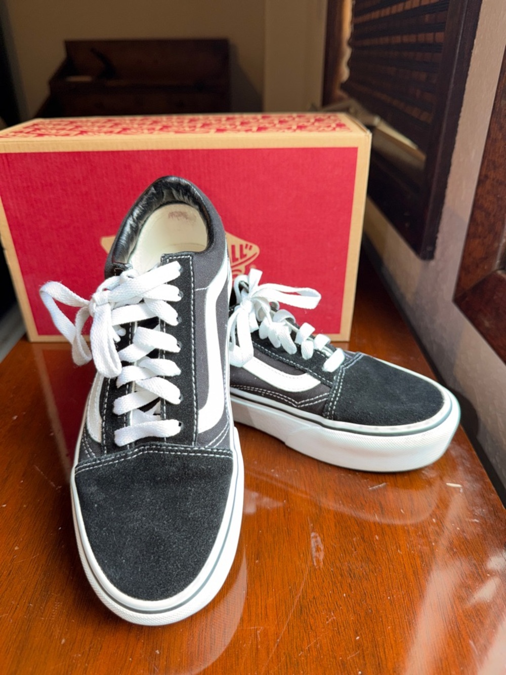 Vans Black and White Old Skool Low-Top Sneakers